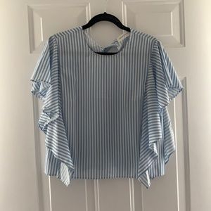 Striped Ruffle Blouse